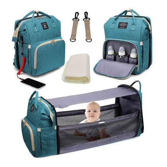 Baby Diaper Bag with Foldable Sleeping Bed