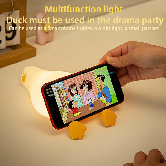Cute Duck Night Light with Mobile Phone Holder (Rechargeable)