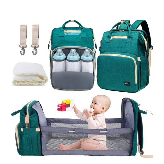 Baby Diaper Bag with Foldable Sleeping Bed