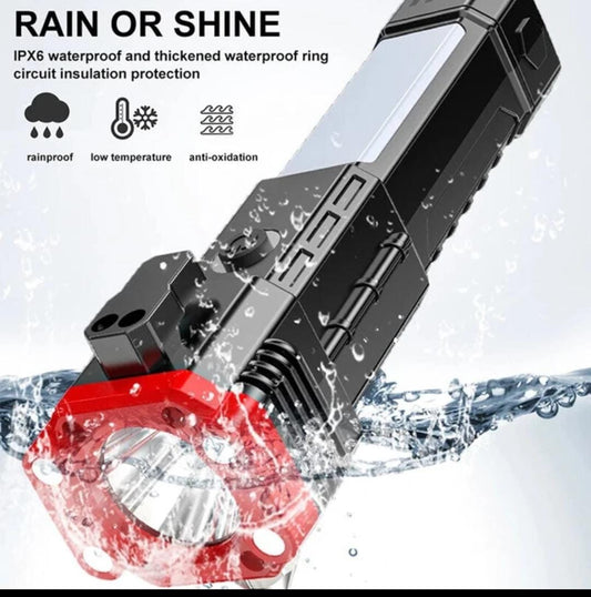 5-in-1 Rechargeable Car Emergency LED Hammer Flashlight